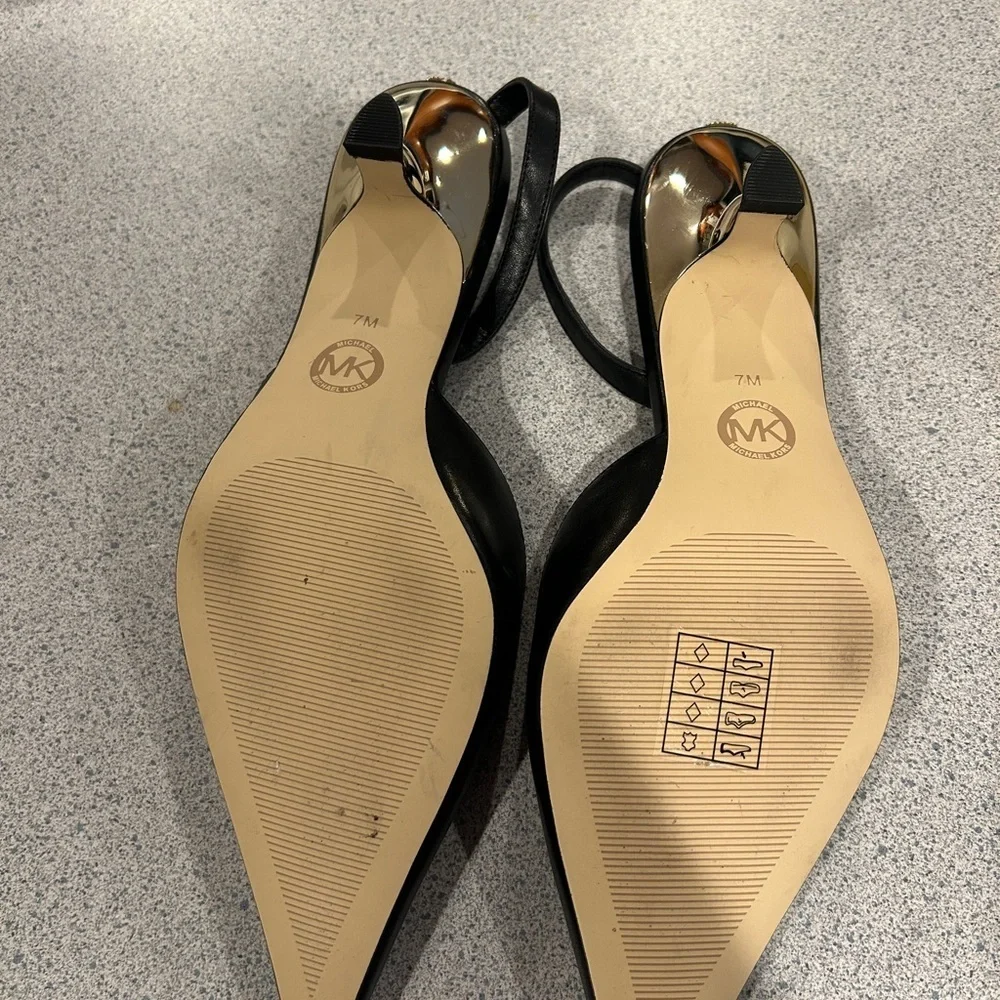 Michael Kors Women's Luna Slingback Kitten-Heel Pumps Black Size 8.5 New In Box